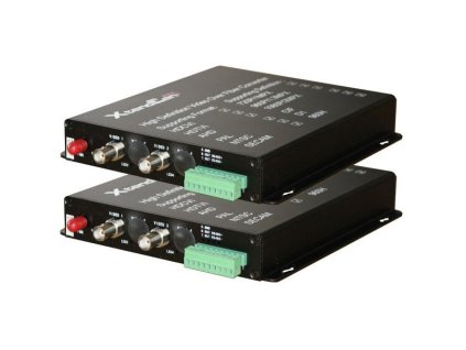 XtendLan HD-CVI/AHD/TVI/PAL opto konvertor, až do 1080p, 2x Video, 1xCOM, 2x I/O, ST,single i multimode, pár