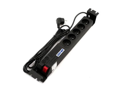 ACAR 19" rozvodný panel 5x230V, ČSN, kabel 3m, přepěťová ochrana, filtr proti rušení, 2xpojistka