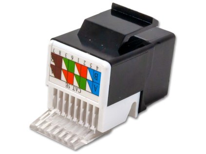 XtendLan Keystone jack RJ45, zaklapávací, CAT5e, UTP, instalace bez nástrojů, černý