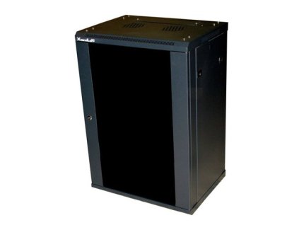 XtendLan 12U/600x450, na zeď, jednodílný, skleněné dveře černý