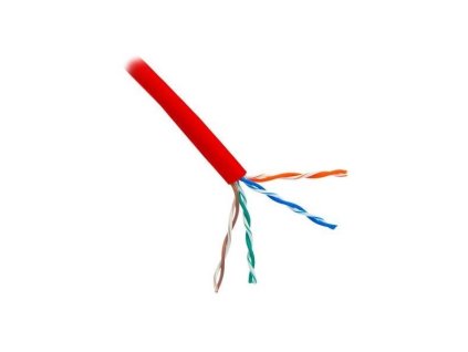 PLANET kabel UTP, lanko, 4pár,Cat 5e Planet Elite červený, balení 305m