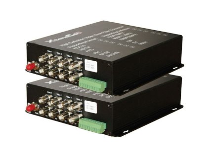 XtendLan HD-CVI/AHD/TVI/PAL opto konvertor, až do 5Mpix, 8x Video, 1xCOM, SC, single i multimode, pár