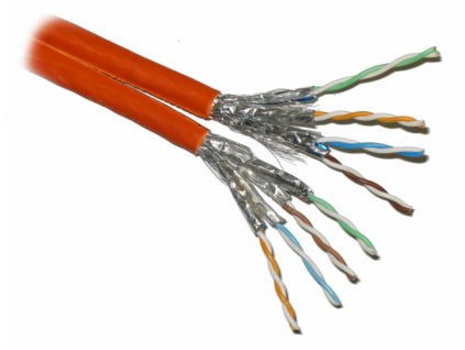 PLANET kabel FTP, drát, Cat 6A, 4p, 500MHz, LS0H, stíněný každý pár, Planet Elite, oranžový, Dca, balení 100m TWIN
