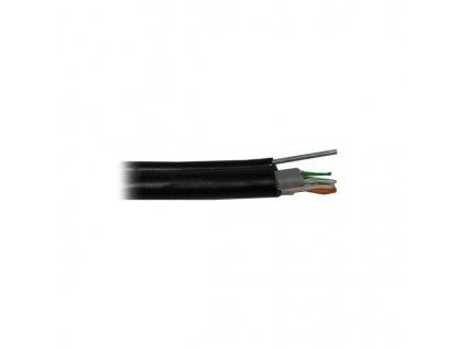 PLANET kabel FTP, drát, 4pár, Cat 5e, PE+PVC venkovní dvouplášť, ocelové nosné lanko, Fca (balení 305m)