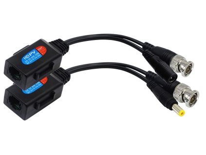 XtendLan Balun pasivní pro AHD/HDCVI/HD-TVI/PAL do 8Mpix, vč. přenosu napájení max. 1,5A, cena za pár