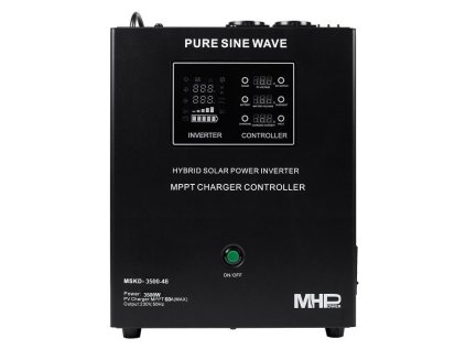 MHPower záložní zdroj MHPower MSKD-3500-48, UPS, 3500W, čistý sinus, 48V, solární regulátor MPPT