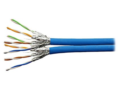 PLANET kabel U/FTP, drát, Cat 6A, 4p, 500MHz, LS0H, stíněný každý pár, Planet Elite, modrý, Dca, balení 500m TWIN