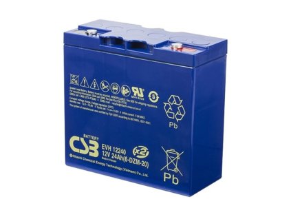 CSB Pb záložní akumulátor VRLA AGM 12V/24Ah 6-DZM-20 (EVH12240)