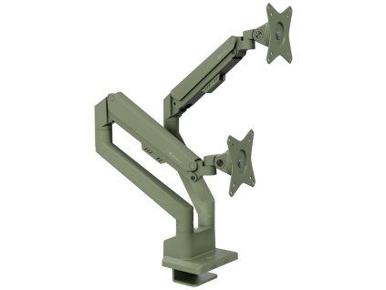AROZZI ALZARE NEO DUO Forest Green/ stolní držák pro 2 monitory/ plynový píst/ kovový/ mechově zelený