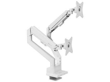 AROZZI ALZARE NEO DUO White/ stolní držák pro 2 monitory/ plynový píst/ kovový/ bílý