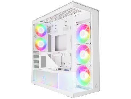 ARCTIC skříň Xtender / E-ATX / 2x120mm ARGB fan / 2xUSB / USB-C / vertical GPU kit / čiré sklo / bílá