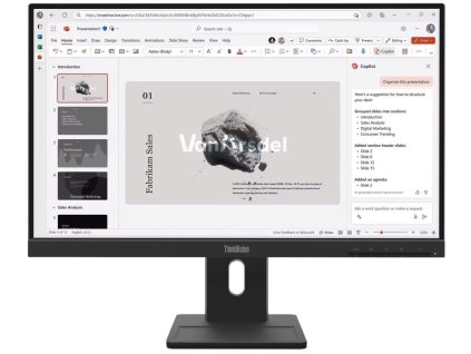 Lenovo E22-40/ 21,5" / IPS/ 1920x1080/ 16:9/ 250cd/m2cmd/ 1300:1/ 4ms/ HDMI/ DP/ USB/ LAN/ PIVOT