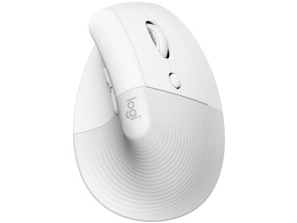 Logitech Lift for Mac Vertical Ergonomic Mouse - White   Vertikální myš, optická, 6 tlačítek, bezdrátová, Bluetooth