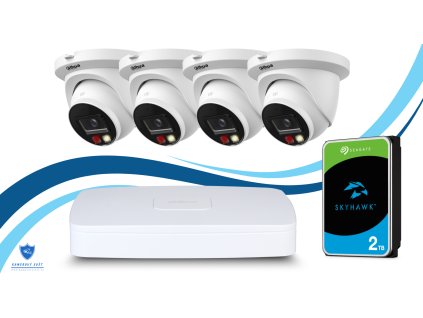 Kamerový set IP 4x kamery Dahua FullColor 2MPx + NVR(1800 x 978 px)