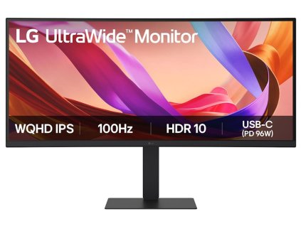 LG monitor 34U650A-B zakřivený IPS 34"/3440x1440/100Hz/300cdm/5ms/1500:1/DP/HDMI/USB-C PD 96W/LAN/repro/výš.nastavitelný