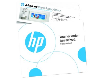 HP Advanced fotografický papír, lesklý, 65 lb, 101 × 305 mm, 10 listů