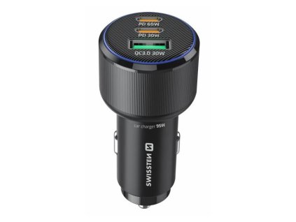 Swissten  Cl Adaptér 2X Usb-C Pd + Usb-A, 95W Černý