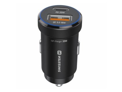 Swissten  Cl Adaptér Pd Usb-C Pd + Usb-A, 20W Černý