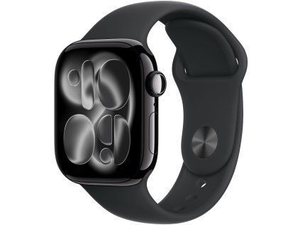 Apple Watch Series 11 Cellular 46mm Klavírně černý hliník s černým sportovním řemínkem - S/M
