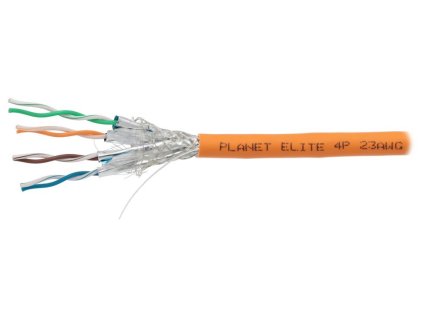 PLANET Elite kabel FTP, drát, Cat 6a, 4pár, 600MHz, LS0H, stíněný každý pár, oranžový, Dca, balení 80m
