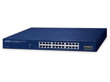 ROZBALENÉ - Planet GS-2210-24T2S WEBsmart L2 switch, 24x1Gb, 2x1Gb SFP, QoS