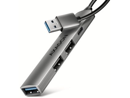 AXAGON multi USB-A hub ALU STRIP / HUE-STA / 1xUSB-C / 1xUSB-A (5GBs) / 2xUSB-A (480Mbps) / kabel 12cm