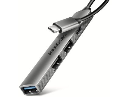 AXAGON multi USB-C hub ALU STRIP / HUE-STC / 1xUSB-C / 1xUSB-A (5GBs) / 2xUSB-A (480Mbps) / kabel 12cm