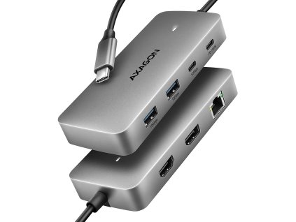 AXAGON multi USB-C hub 7in1 / HMC-CUB83X2 / 1x HDMI / 1x DP 8k/30Hz / PD100W / 1xUSB-C / 2x USB-A / kabel 15cm