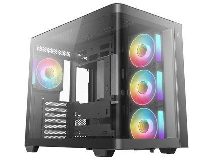DEEPCOOL skříň CG530U 4F / ATX / 4x120mm ARGB / 2xUSB / USB-C / zaoblené sklo / panoramatická / černá