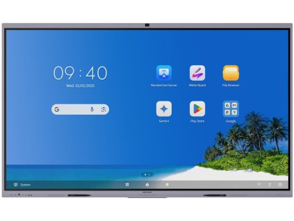 HIKVISION IFP 86"  4K, 8GB/128GB storage, 400 nit, 50 points, Android 14, USB, HDMI, Wifi ,BT,  EDLA, kamera, mikrofon