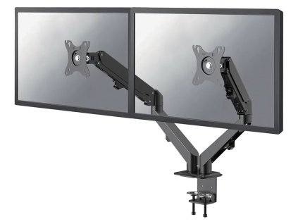 Neomounts DS70-700BL2/Držák displeje/na stůl/17-27"/svorka/VESA 100X100/nosn. 2x7kg/plynový píst/2 displeje/černý