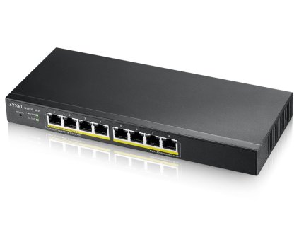 ZyXEL GS1915-8EP, 8-port GbE PoE Smart hybrid mode Switch, standalone or NebulaFlex Cloud, 60W 802.3at, desktop, fanless