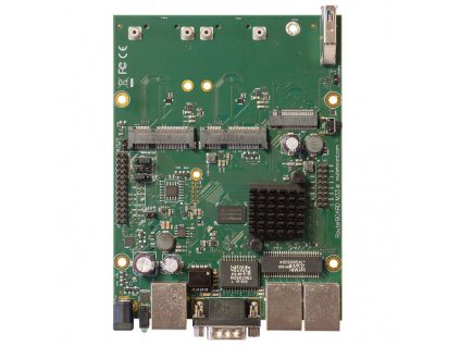 MikroTik RouterBOARD RBM33G 256MB RAM, dual 880 MHz, 2x miniPCI-e, 1x M.2 slot, 2x SIM slot, 3x GbE, L4