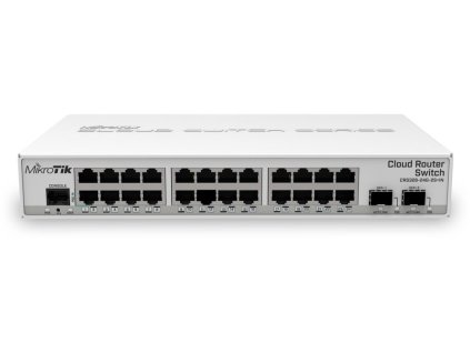 MikroTik Cloud Router Switch CRS326-24G-2S+IN, 800MHz CPU, 512MB, 24x GbE, 2x SFP+, ROS L5, PSU
