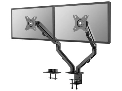 Neomounts FPMA-D650DBLACK/Držák displeje/na stůl/17-27"/svorka+průchodka/VESA 100X100/nosn.2x7kg/2 displeje/černý