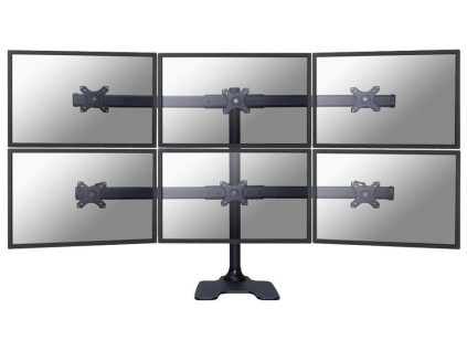 Neomounts FPMA-D700DD6/Držák displeje/na stůl/10-27"/stojan+průchodka/VESA 100X100/nosn. 6x8kg/6 displejů/černý