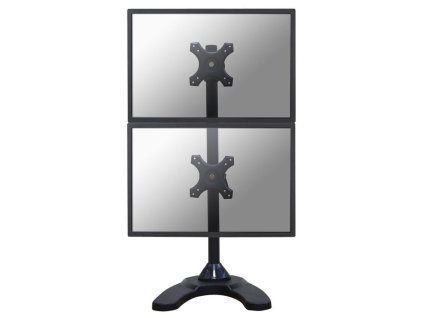 Neomounts FPMA-D700DDV/Držák displeje/na stůl/10-27"/stojan+průchodka/VESA 100X100/nosn. 2x6kg/2 displeje vert/černý