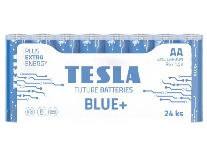 TESLA BLUE+ Zinc Carbon baterie AA (R06, tužková, fólie) 24 ks