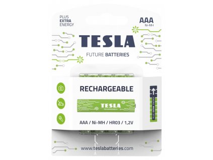 TESLA RECHARGEABLE+ nabíjecí baterie AAA Ni-MH 800mAh (HR03, mikrotužková, blister) 4 ks