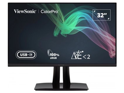 ViewSonic VP3256-4K / 32"/ IPS/ 16:9/ 3840x2160/ 5ms/ 350cd/m2/ DP/ HDMI/ 2xUSB-A/ USB-B / USB-C/ PIVOT/ Repro
