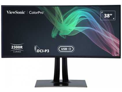 ViewSonic VP3881A / 38" prohnutý/ IPS/ 21:9/ 3840x1600/ 5ms/ 300cd/m2/ DP/ 2xHDMI/ 2xUSB-A/ USB-B / USB-C/ RJ45/ Repro