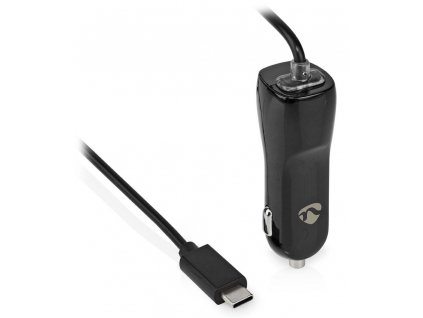 NEDIS nabíječka do auta/ 18 W/ 12 - 24 V DC/ 3.0 A/ USB-C/ černá/ kabel 1 m