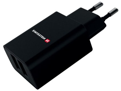 Swissten Síťový Adaptér Smart Ic 2X Usb 2,1A Power + Datový Kabel Usb / Micro Usb 1,2 M Černý