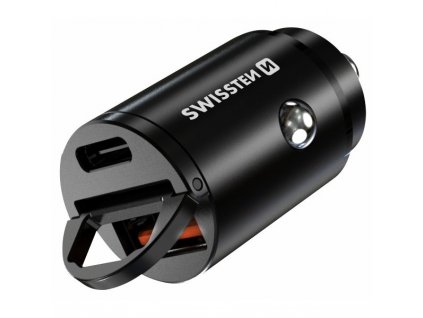 Swissten CL adaptér Power Delivery USB-C + Super Charge 3.0 30W nano černý