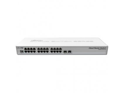 MikroTik Cloud Router Switch CRS326-24G-2S+RM, 800MHz CPU, 512MB, 24x GbE, 2xSFP+cage, ROS L5, PSU,1U Rackmount
