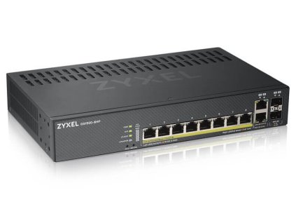 Zyxel GS1920-8HPv2  10 Port Smart Managed Switch 8x Gigabit Copper and 2x Gigabit dual pers., hybird mode, standalone or
