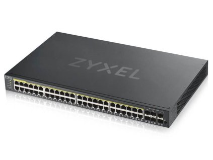 Zyxel GS1920-48HPV2   52-port Gigabit WebManaged PoE Switch, 48x gigabit RJ45, 4x gigabit RJ45/SFP, 2x SFP, 375W pro PoE
