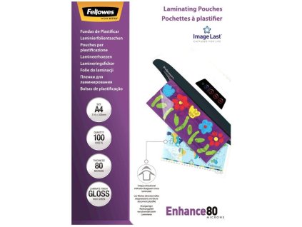 FELLOWES laminovací fólie/ formát A4/ 80 mic ImageLast/ velikost 216x303 mm/ lesklé/ 100 pack