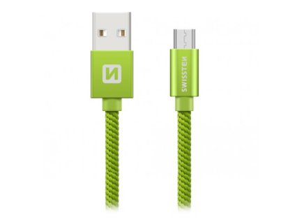 Swissten Datový Kabel Textile Usb / Micro Usb 1,2 M Zelený
