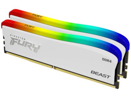 KINGSTON FURY Beast RGB 16GB DDR4 3600MT/s / CL17 / DIMM / Bílá / Kit 2x 8GB